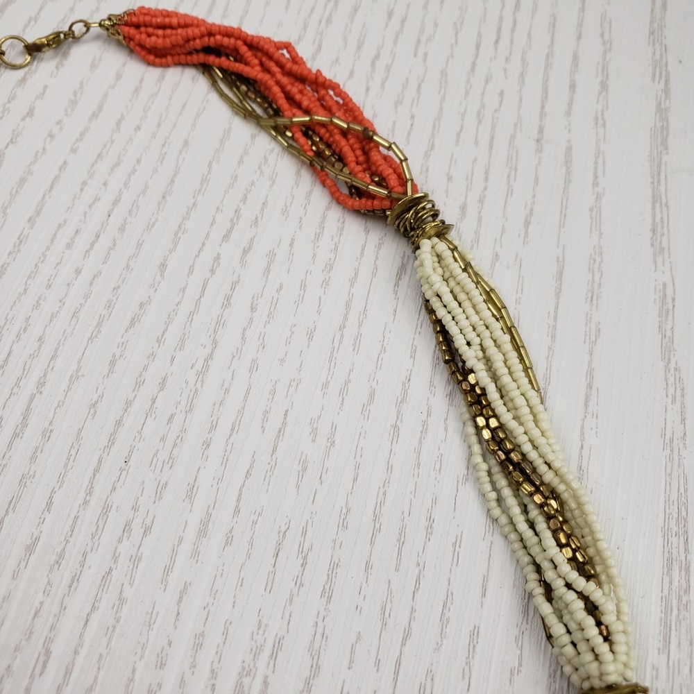 Multi Strand Seed Bead Long Statement Necklace - image 3